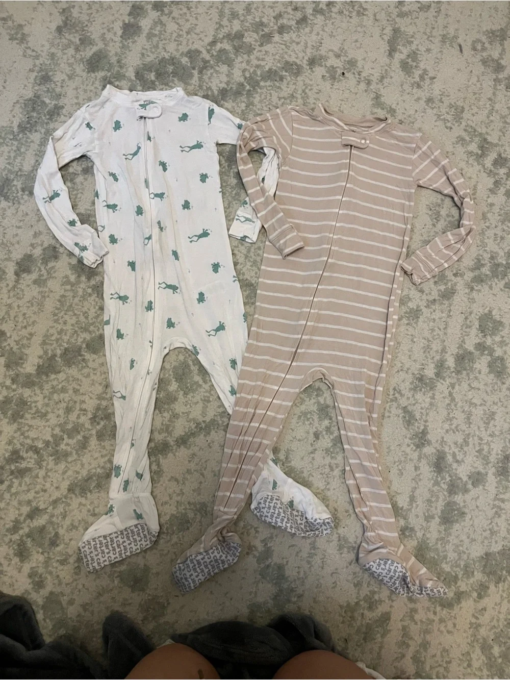 Carter’s Comfy Soft One Piece Pajamas- Set of 2 Frogs Stripes